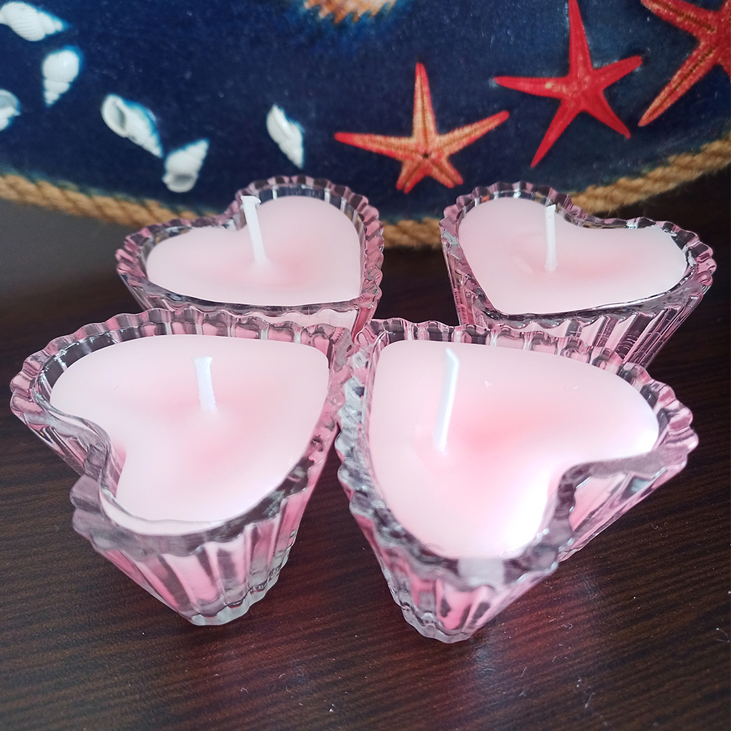 Dekoratif Cam Kalp Mum